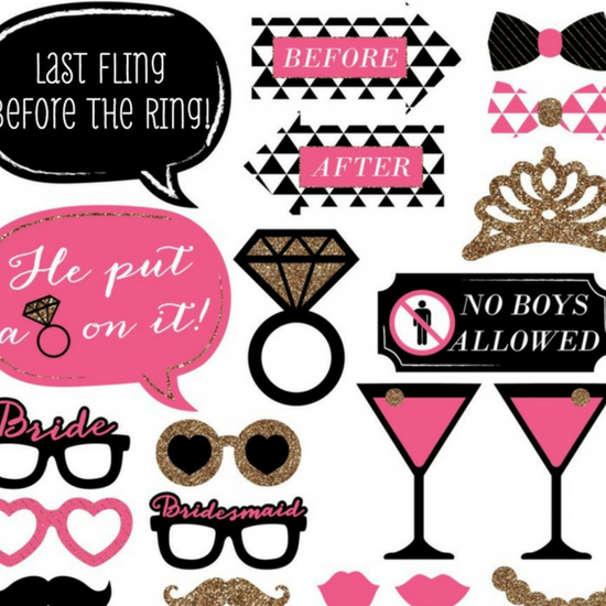 16 bachelorette party photo booth props