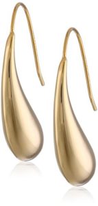 Diamond Face -18K Gold Plated Sterling Silver Teardrop Earrings