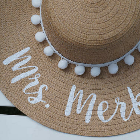 cotton balls personalized summer straw hat