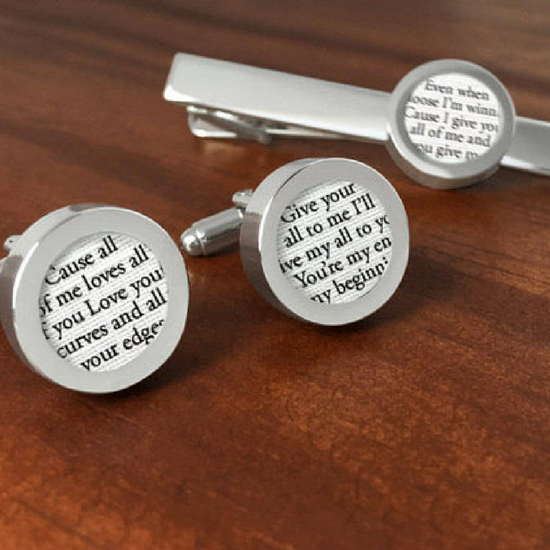 second wedding anniversary customized cufflinks for him