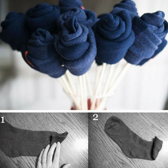 second wedding anniversary socks bouquet tutorial