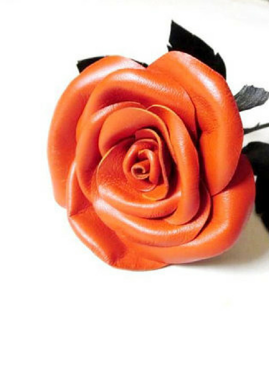 11-550-750 leather gifts for 3rd wedding anniversary-leather rose for him