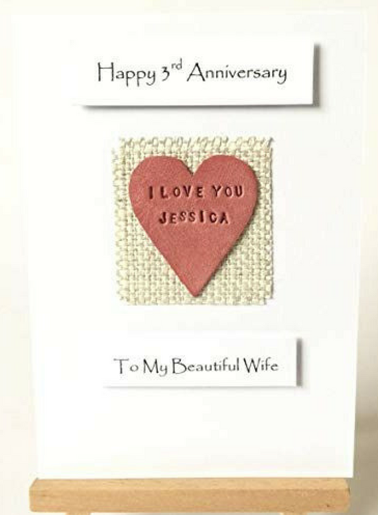 12-550-750 leather gifts for 3rd wedding anniversary-leather card for her