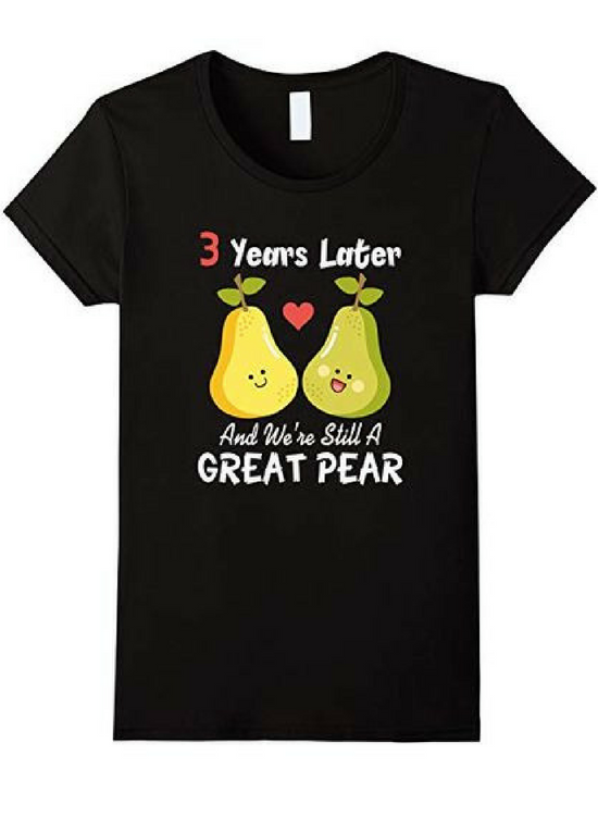 3rd anniversary gift ideas for couples matching t-shirts