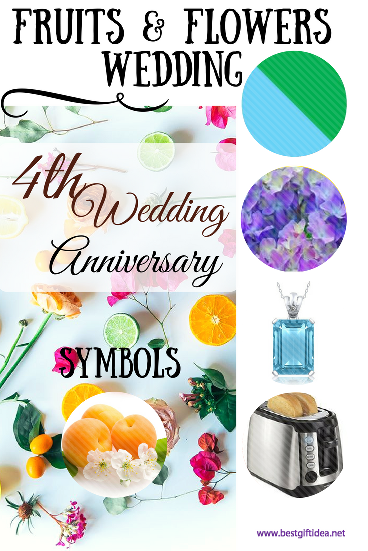 4th anniversary symbol, gemstone, flower,color