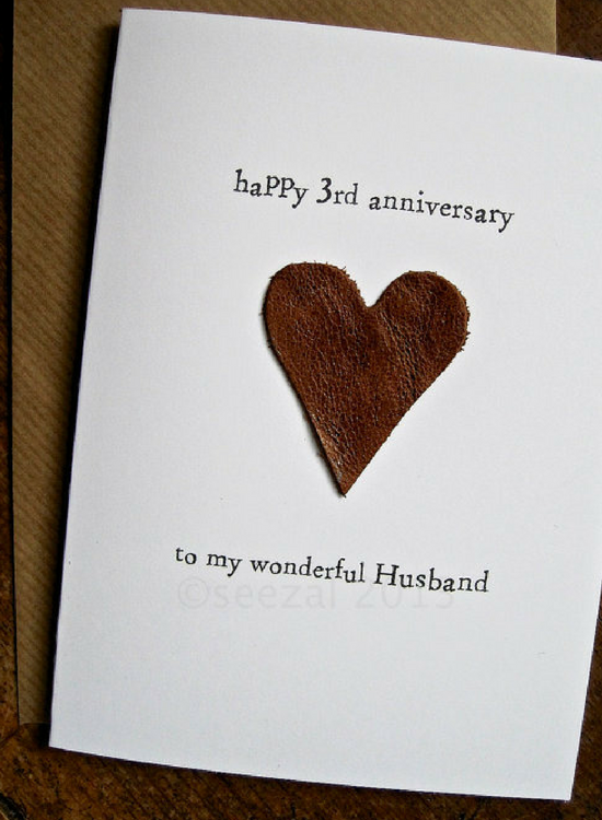 550-750 leather gifts for 3rd wedding anniversary-leather card for him