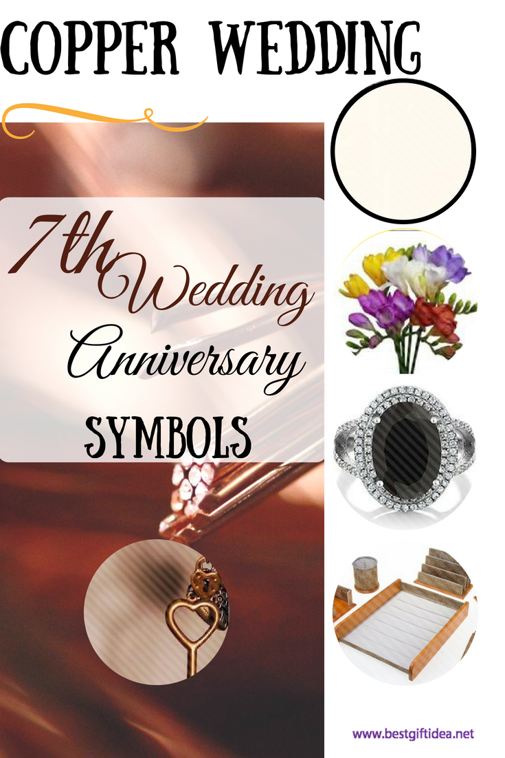 7th anniversary symbol, gemstone, flower,color