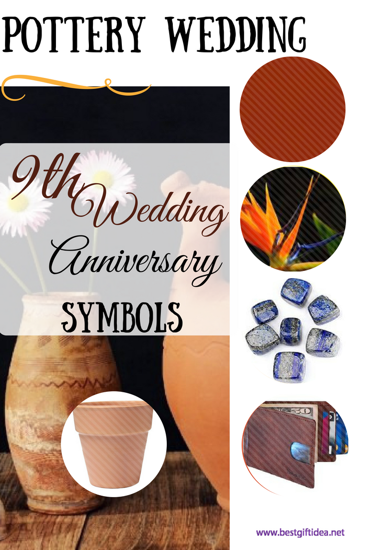 9th anniversary symbol, gemstone, flower,color