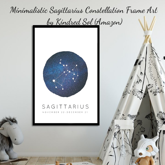 Minimalistic Sagittarius Constellation Frame Art by KindredSol