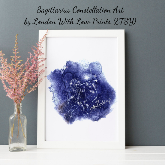 Sagittarius Constellation Art by London With Love Prints