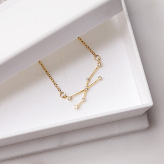 5. Taurus constellation fine necklace gift with crystals