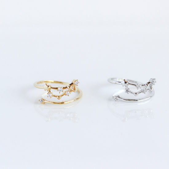 beautiful Taurus rings with constellation