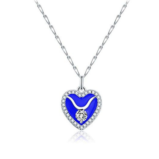 blue necklace Taurus women gifts with crystals