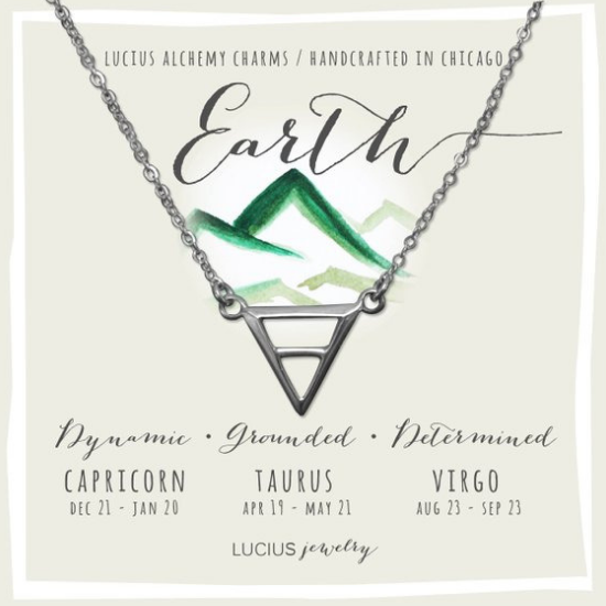 minimalistic Taurus necklace the sign of Earth