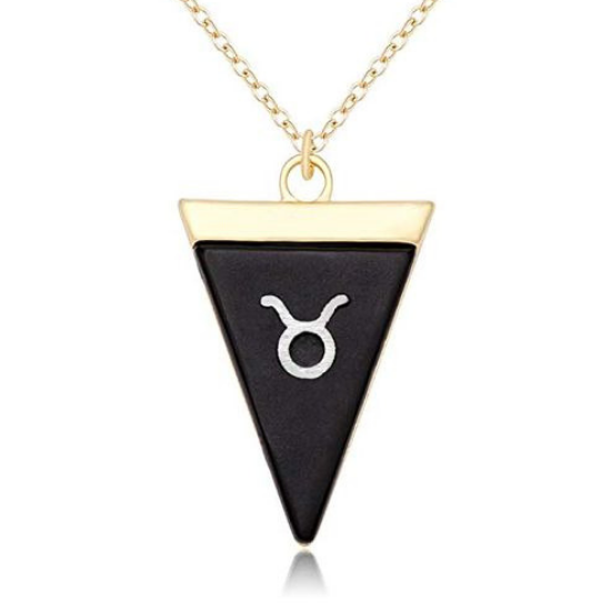 modern look Earth symbolo Taurus necklace)