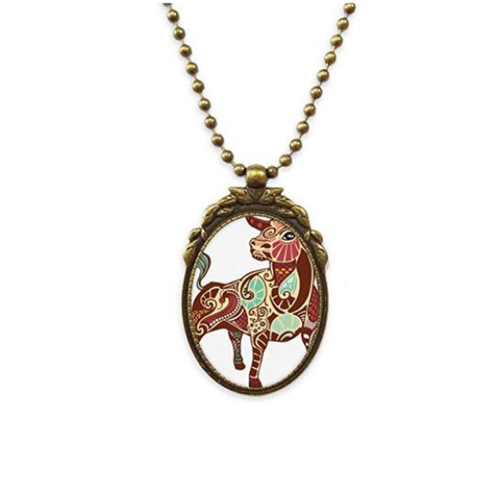 taurus Mexican style vintage pendant Taurus gift for her